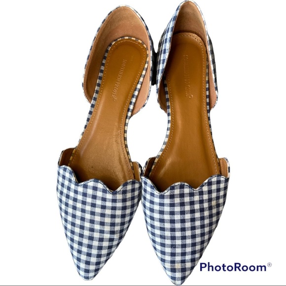 Southern Proper D’Orsay Gingham Scalloped Flats | 9 - Picture 7 of 8